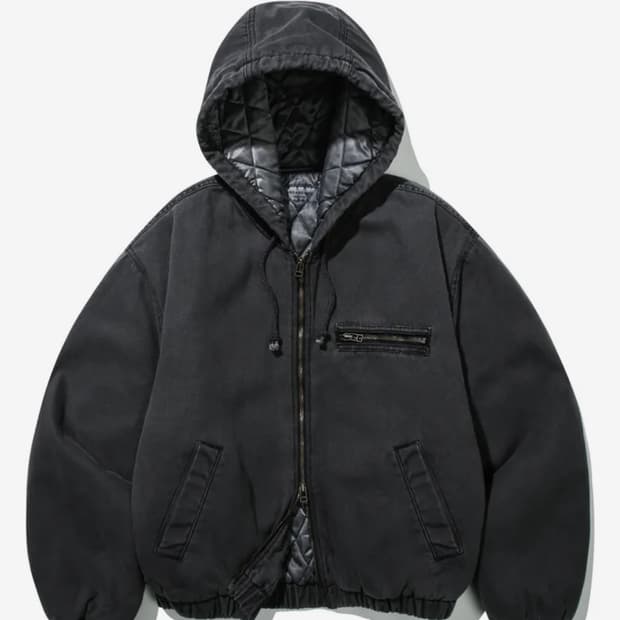 어반스터프 오버 다잉 후드 워크 자켓 (챠콜)
