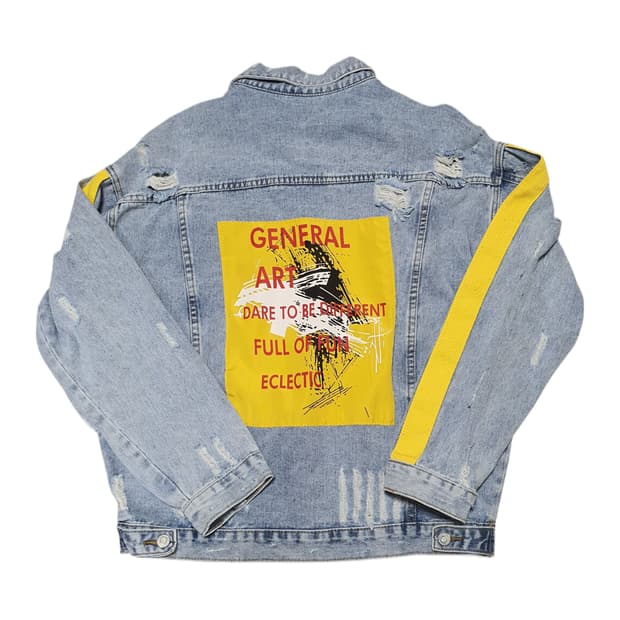 ✨ (바배) 오버핏 라인 배색 패치 청자켓 