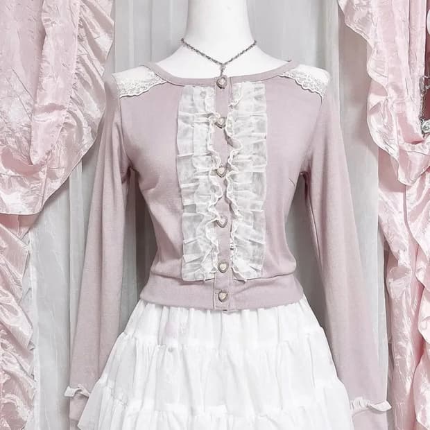 리즈리사 레이스 크롭 탑