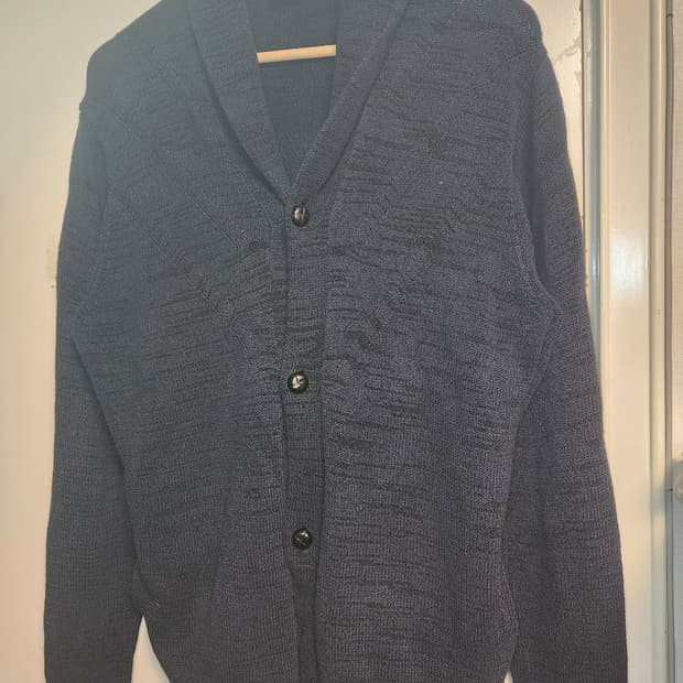 알마니 익스체인지 숄카라 니트 가디건 L