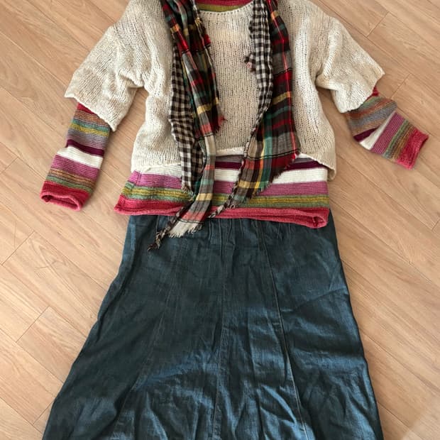 모리걸 니트 레이어드 코디 하구미 임수정깔 