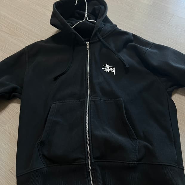 L) 스투시 베이식 후드집업 블랙 2023