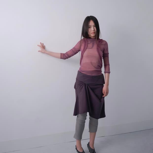 ulika 상투스 언발란스 스커트 Dark purple  S