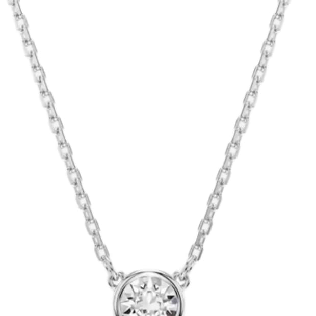 (W) 스와로브스키 임버 펜던트 라운드 컷 화이트 로듐 플래팅