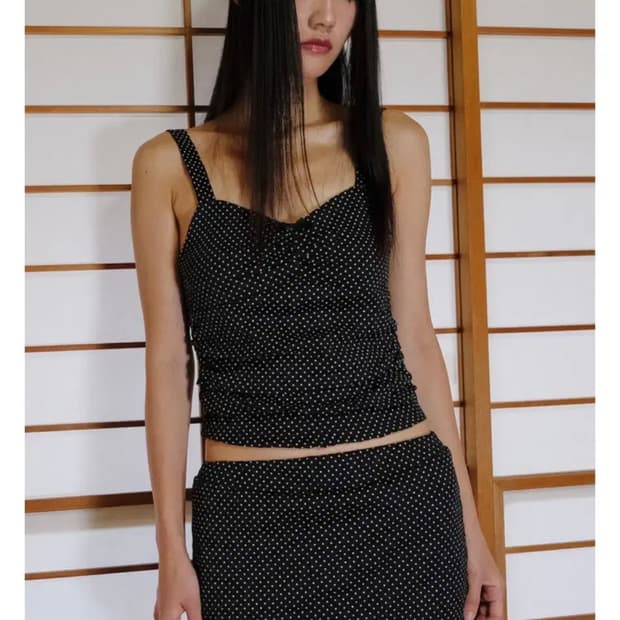wsc archive 아카이브 dot shirring top 도트 셔링탑