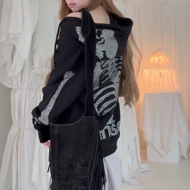 밴슨 50주년 큐빅 스컬 본 후드집업