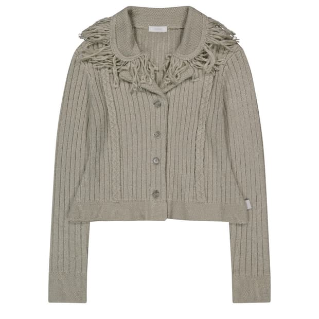 오호스 ojos 테슬 칼라 니트 가디건