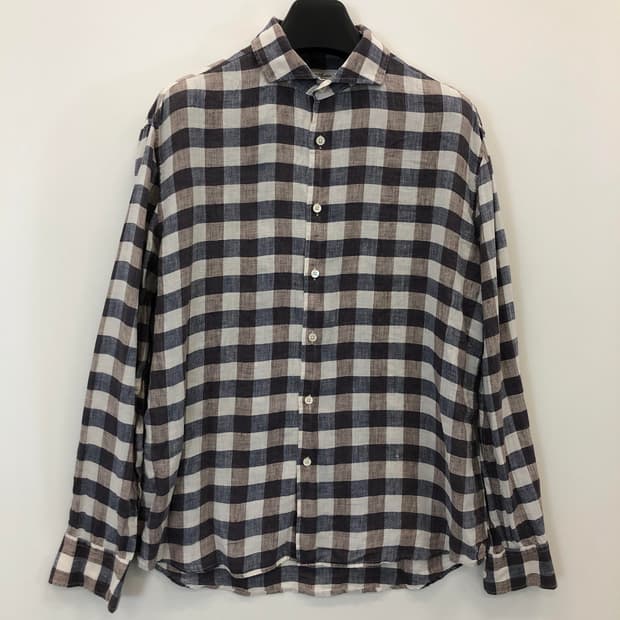 헤지스 린넨 100% 클래식 체크셔츠 105