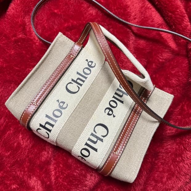 끌로에 우디백 미니 토트백 브라운