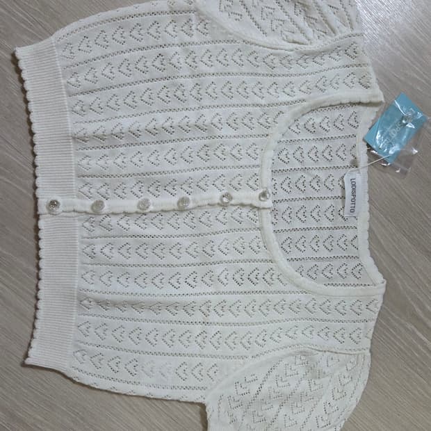 로디스포토 하트 무늬 볼레로 가디건