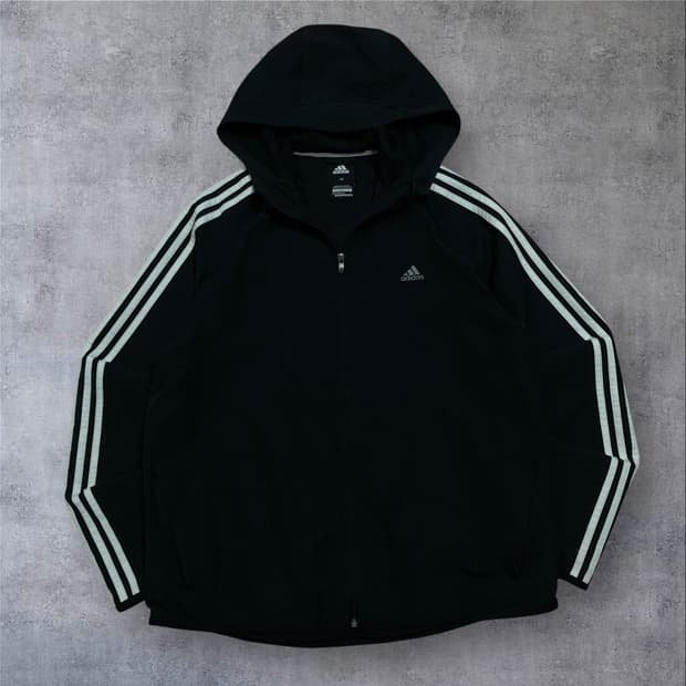 아디다스 스몰 로고 사이드 라인 블랙 바람막이