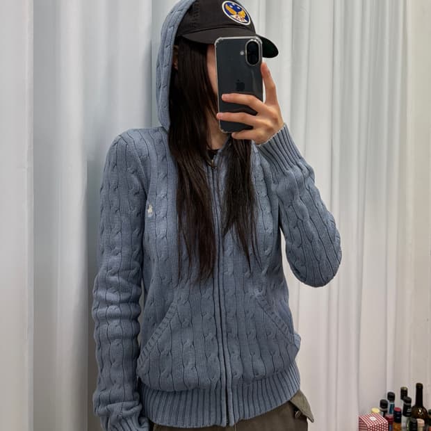 [S]폴로 랄프로렌 케이블 후드 니트 집업