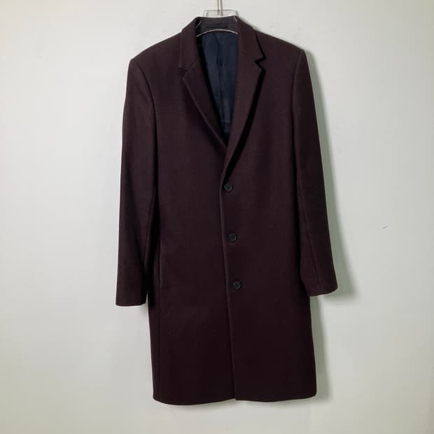 코스 버건디 울 싱글 롱코트 46