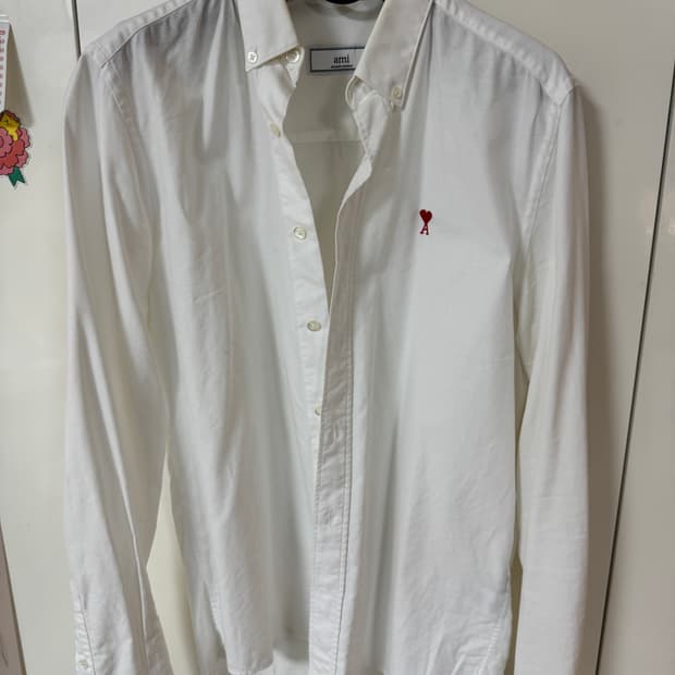아미(Ami) 하트로고 화이트 셔츠 38 사이즈