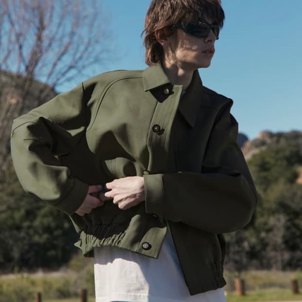 STU 크루아상 슬리브 자켓 카키 M