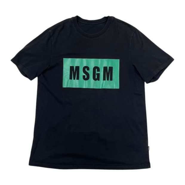 엠에스지엠 MSGM 블랙 박스로고 반팔 티셔츠 M
