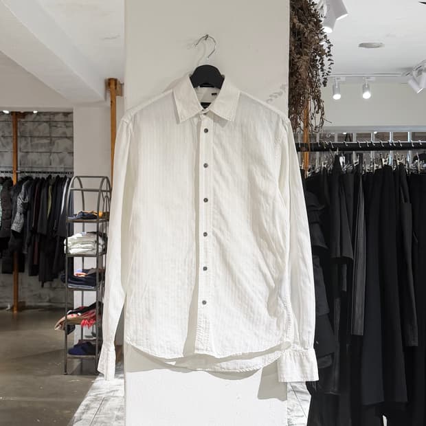 질샌더 화이트 스트라이프 셔츠