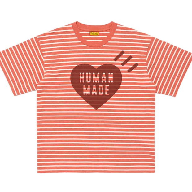 휴먼메이드 하트 스트라이프 반팔티 레드XL