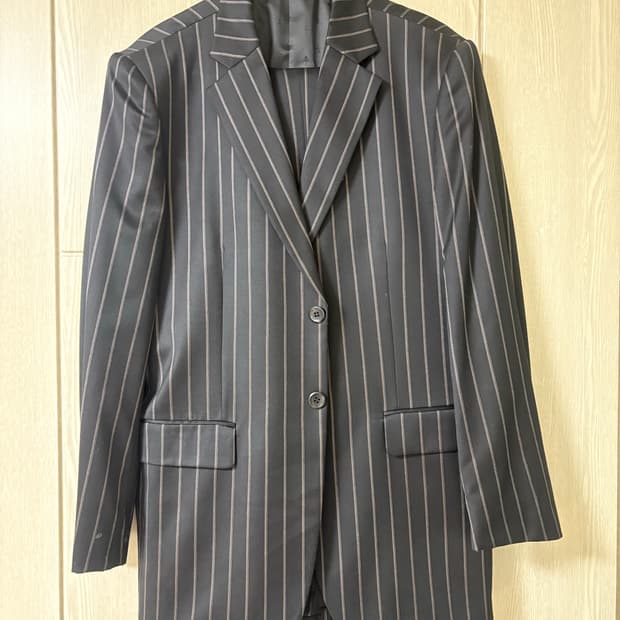 블랙 스트라이프 정장 세트