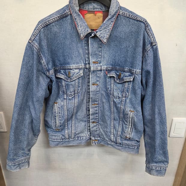 리바이스 빈티지 90s 블랭킷 버팔로 체크 데님자켓 xl