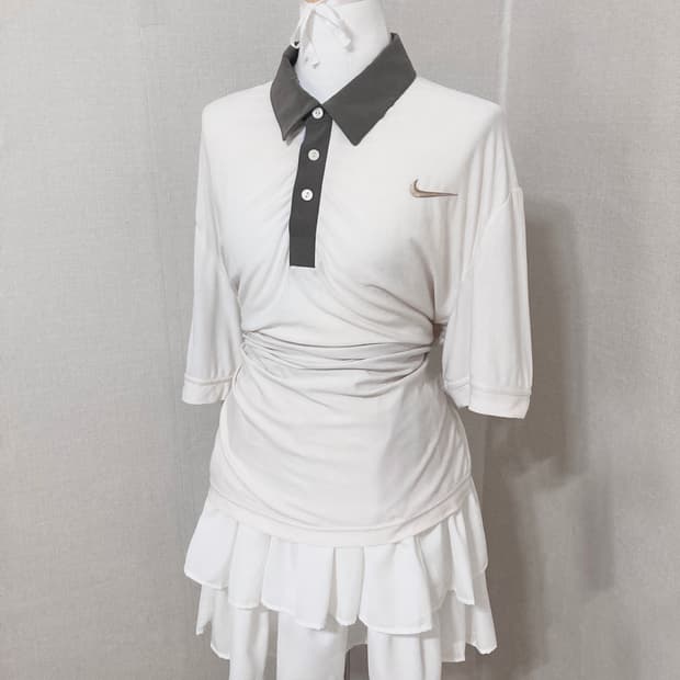 나이키 모카 베이지 카라티셔츠 L