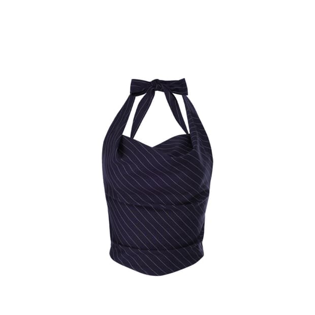 Draping Halter Top (Navy)