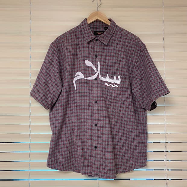 슈프림 x 언더커버 23ss 플란넬 체크 반팔 셔츠 그레이 L