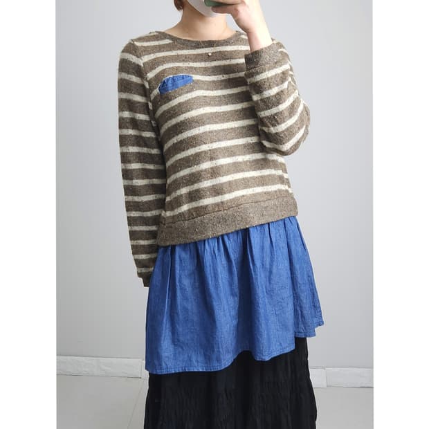 스트라이프 레이어드 롱 탑