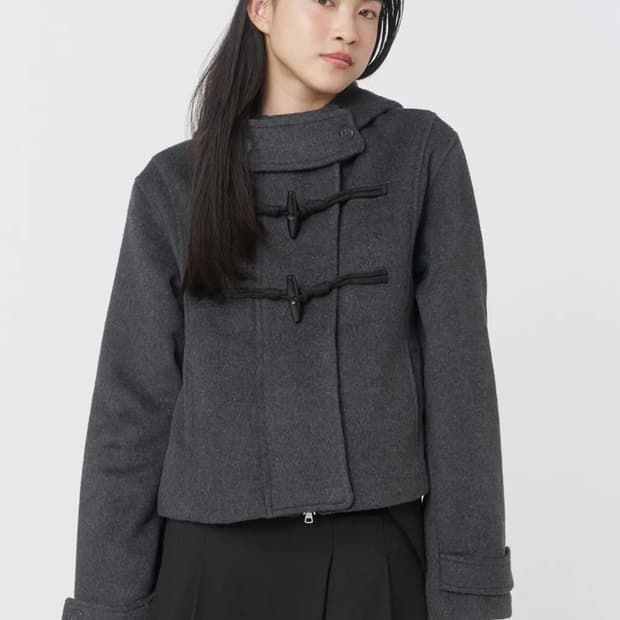 미세키서울 코트 Duffle hoodie short coat CHARCO