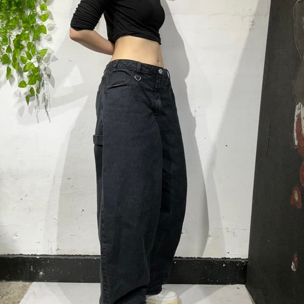 나이키 카펜터 와이드 흑청 데님 워크 팬츠 청바지 XXL