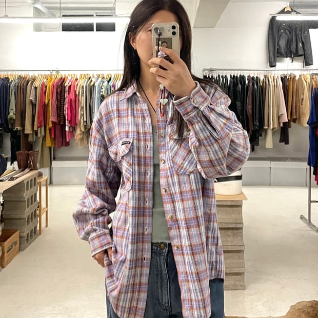 90's WRANGLER work shirts 90년대 랭글러 체크 셔츠