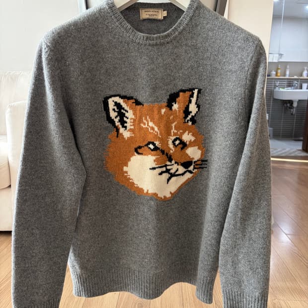 [L] 메종키츠네 빅폭스 그레이 니트