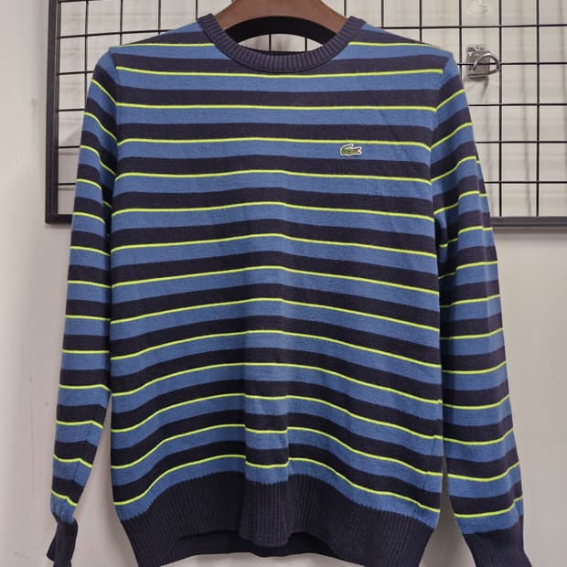 95M 라코스테 스트라이프 모 긴팔 니트.