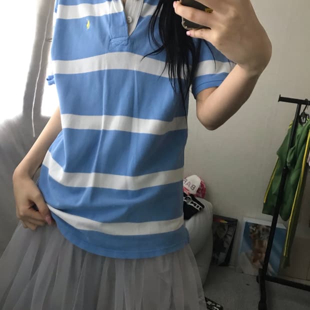 폴로 스트라이프 반팔티셔츠