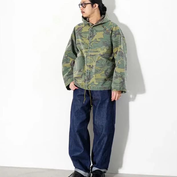 니들스 26ss 양면 후디드 카모 코튼 집업자켓