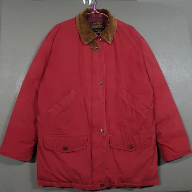 희귀 에디바우어 코듀로이 카라 카구스다운 초어 필드 워크 자켓 패딩 점퍼