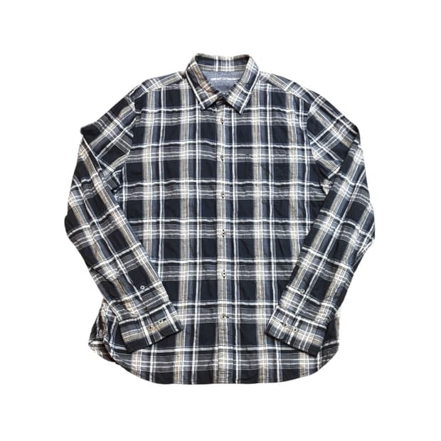 series 시리즈 면혼방 셔츠/네이비 체크