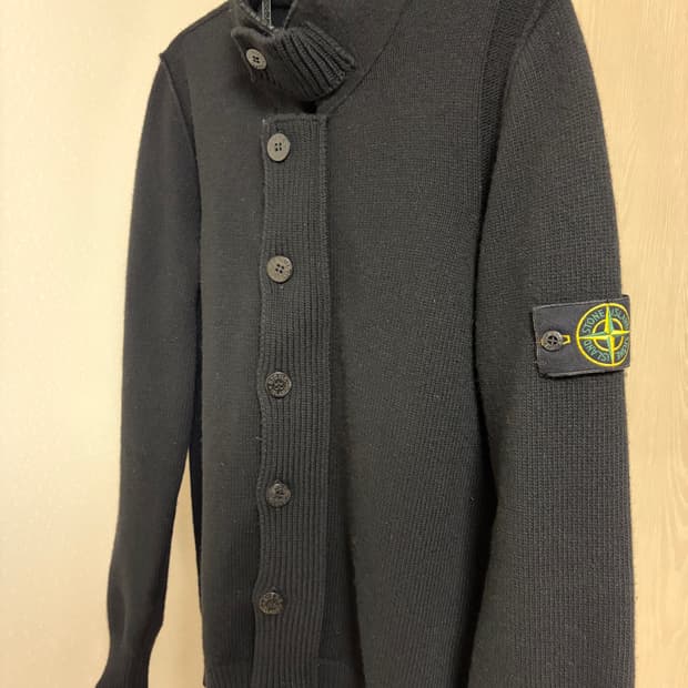 [ 23FW / M size ] 스톤아일랜드 램스울 니트 가디건 블랙