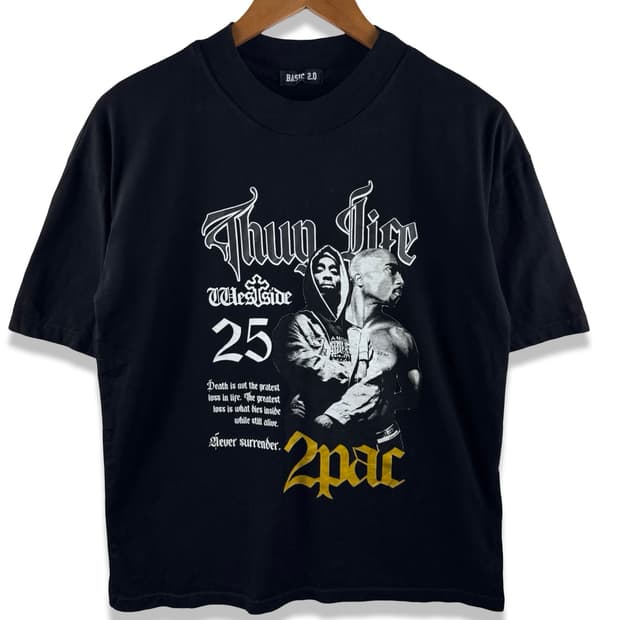 2Pac Thug Life 그래픽 티셔츠3815