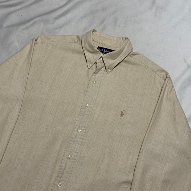 100 폴로랄프로렌 베이지 코튼 셔츠