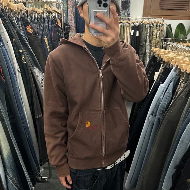 90s 칼하트 OG 브라운 후드집업