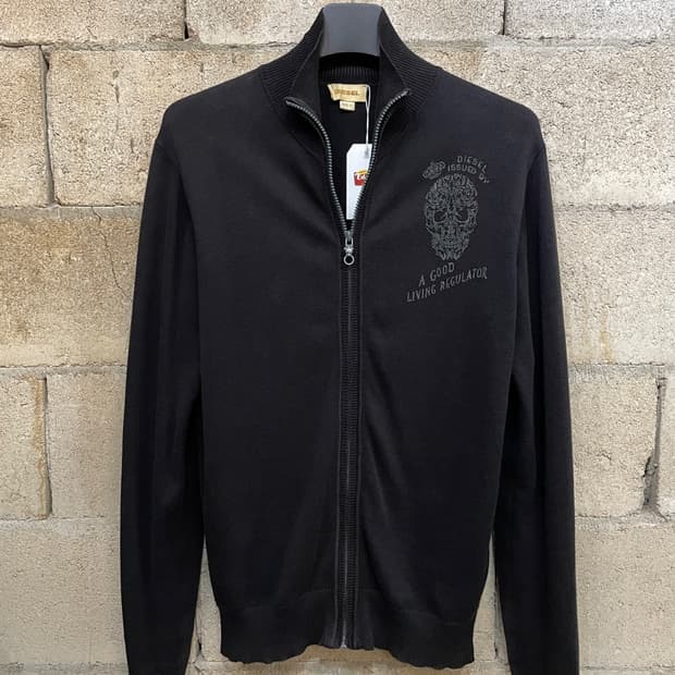 디젤 드래곤 스컬 니트 집업