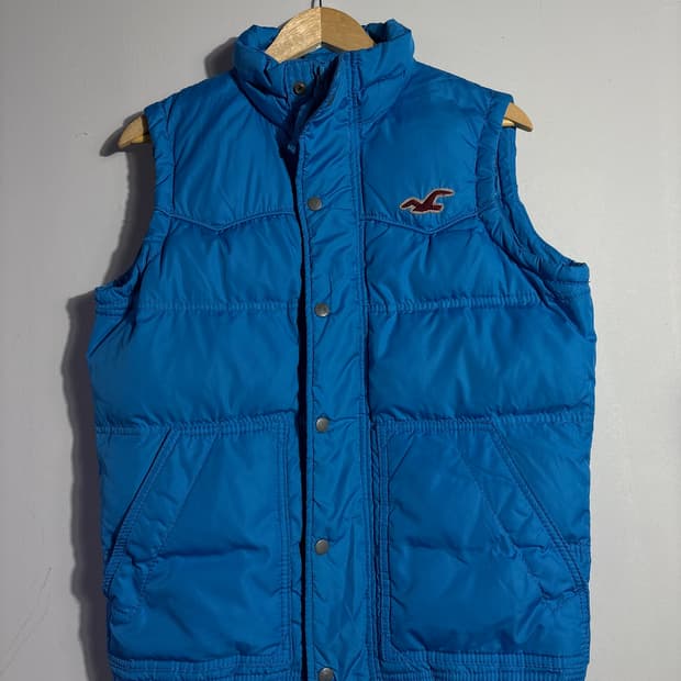 홀리스터 블루 패딩 베스트