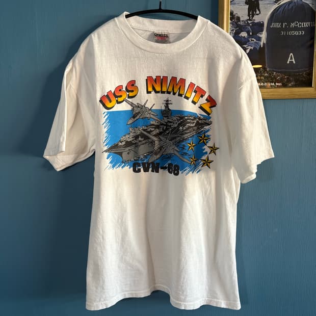 90's USS NIMITZ CVN-68 Single Stich T