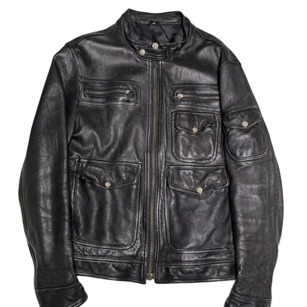 양가죽 리얼레더 포켓 블루종 가죽자켓 48사이즈 M