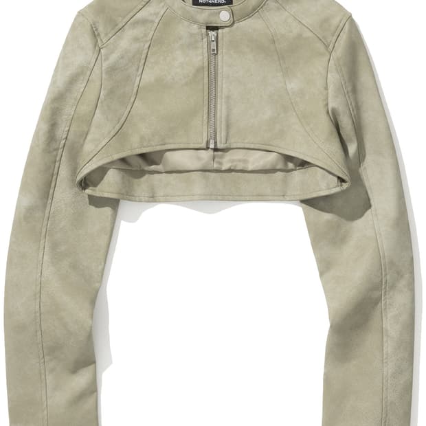 [낫포너드] W Vintage Cropped Leather Jacket