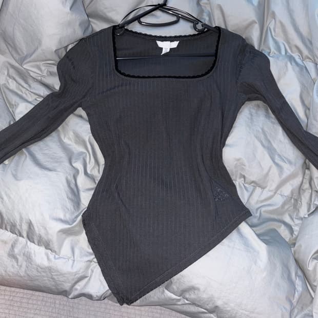 H&m 딥그레이 레이스 롱슬리브