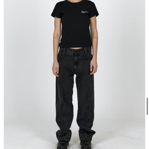 플라스틱프로덕트 드리프트 데님 팬츠 블랙 M