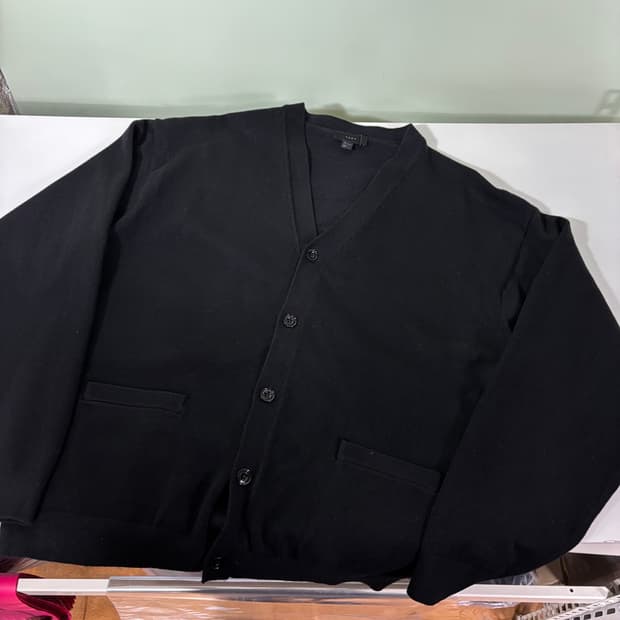M THEY 블랙 무지 가디건