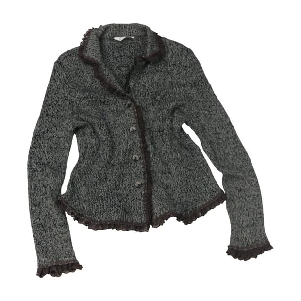 레이스 디테일 니트 가디건